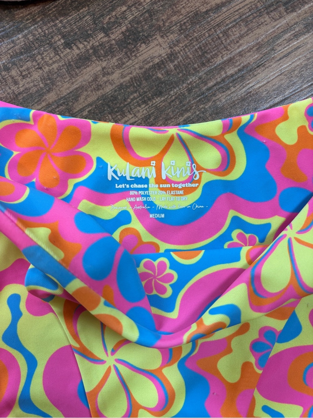 Kulani Kinis Floral Retro Two-Piece Bikini - Pink, Yellow, Blue, Orange - Picture 2 of 5